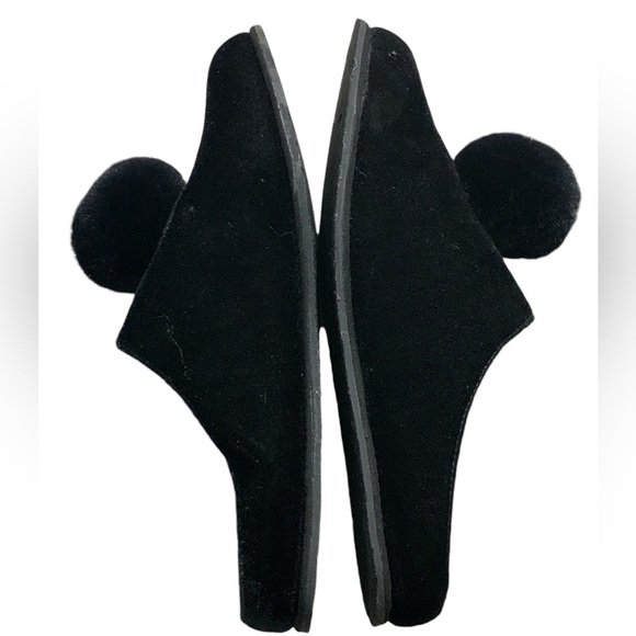 Bearpaw Black Tango Slip-on Women’s Pom Pom Slippers Size 11 - Picture 2 of 4